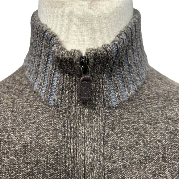 Black Brown 1826  Lamb’s Wool Blend Men’s Zip Up Sweater Light BrownFall Winter - Picture 4 of 10